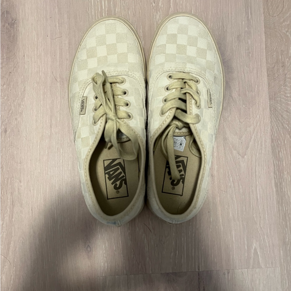 VANS - cream checkered classic
